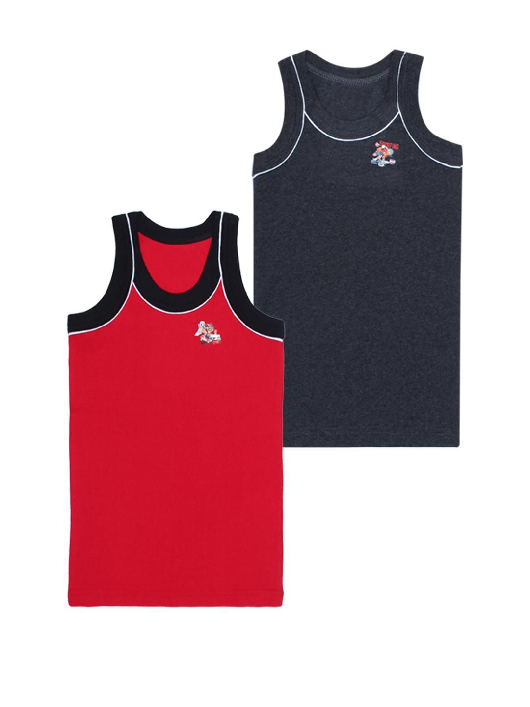 Kritiu Boys Pack of 2 Cotton Vests-picture-49