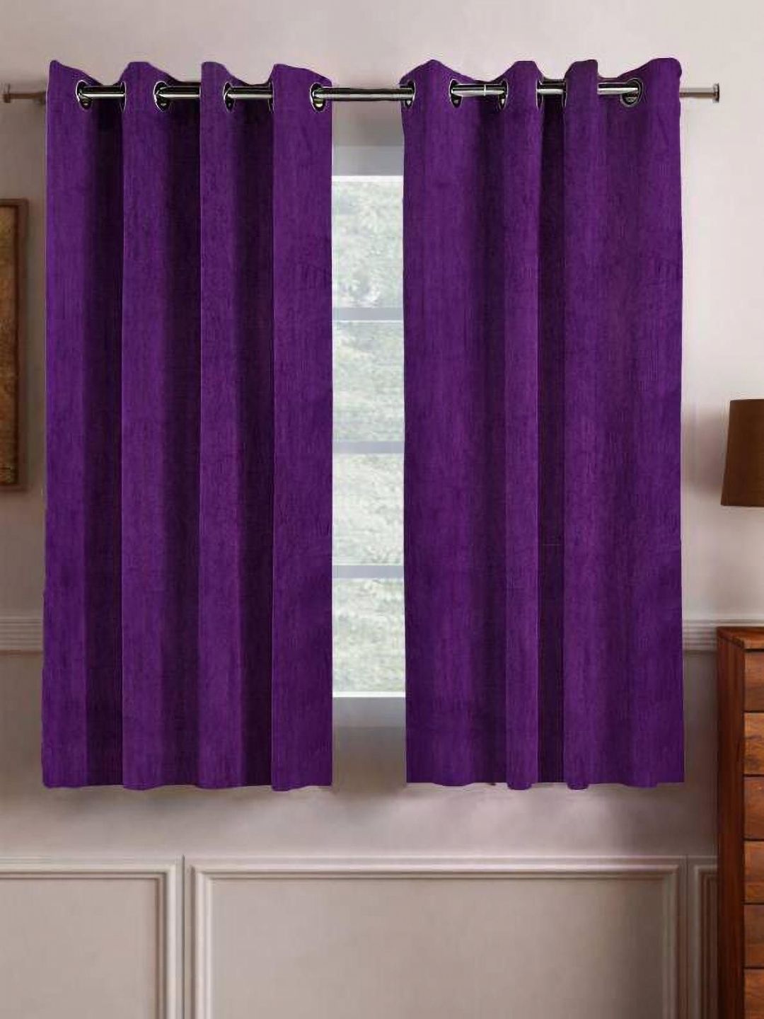 BELLA TRUE Purple 2 Pieces Ripple Fold Window Curtains-picture-18