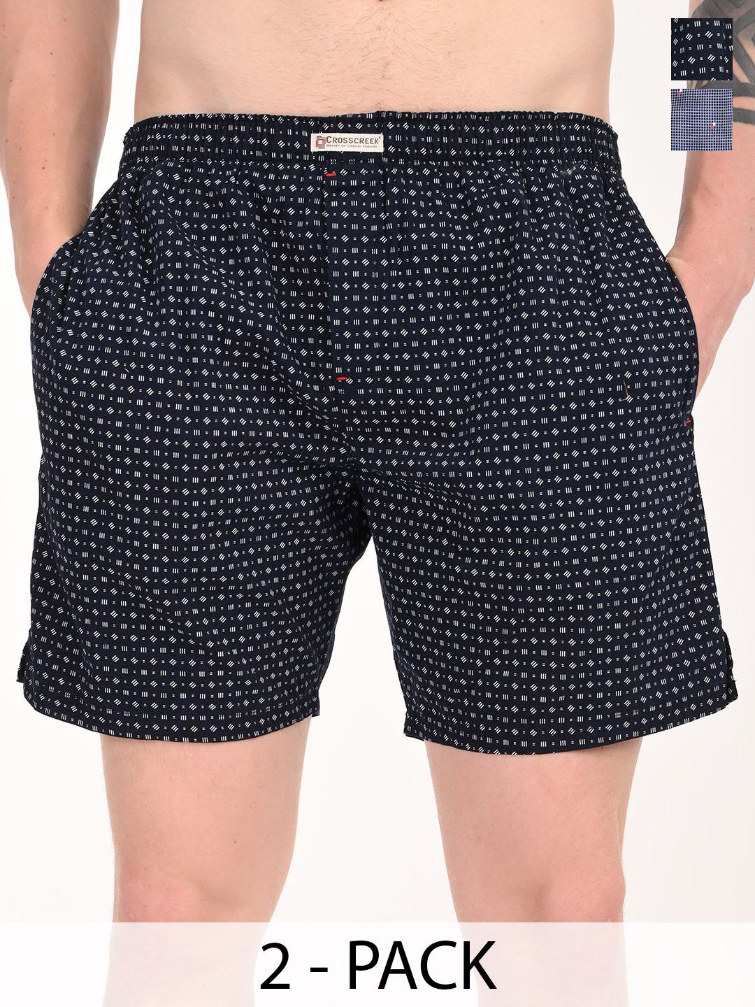 Crosscreek Men Pack Of 2 Printed Pure Cotton Boxers BXRC02U-picture-20