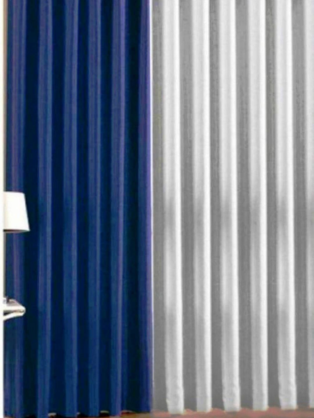 BELLA TRUE Blue & White 3 Pieces Ripple Fold Window Curtains-picture-39