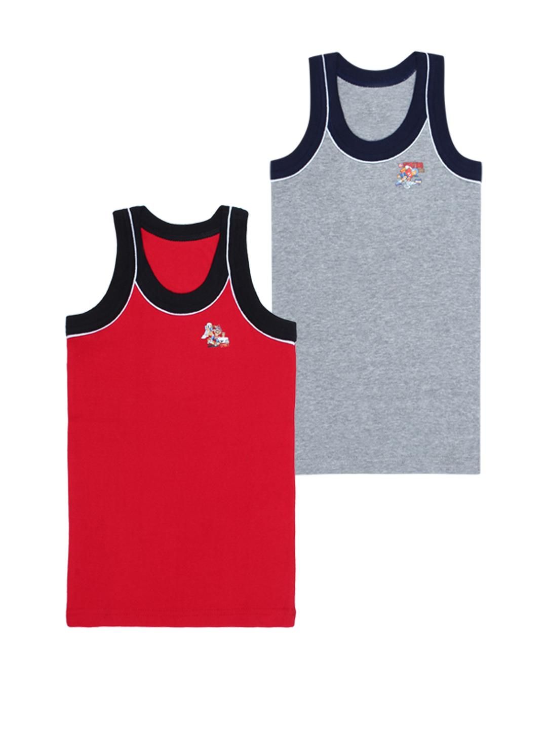 Kritiu Boys Pack of 2 Pure Cotton Basic Innerwear Vests-image-47