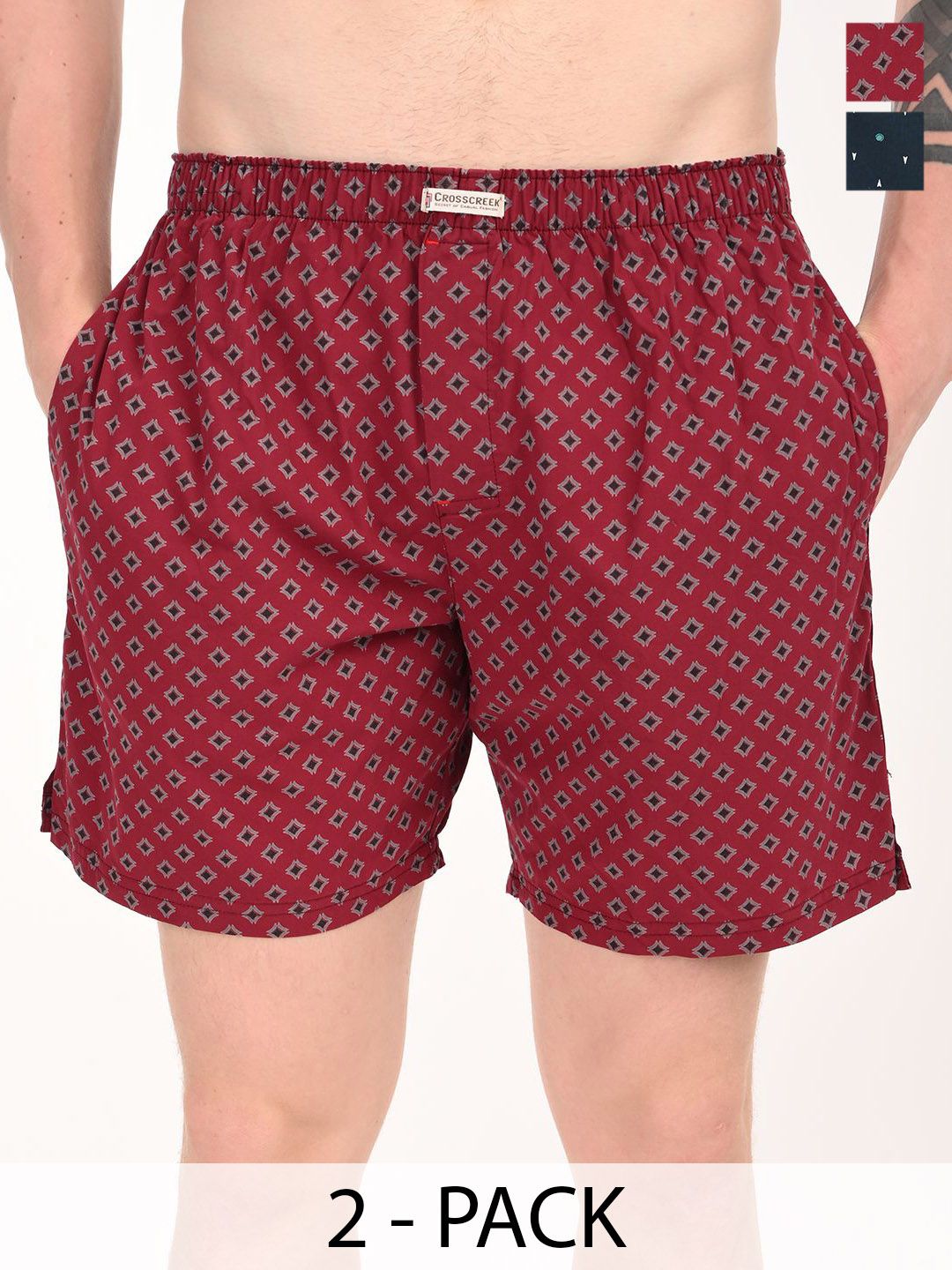 Crosscreek Pack Of 2 Printed Pure Cotton Boxers BXRC01U-picture-41