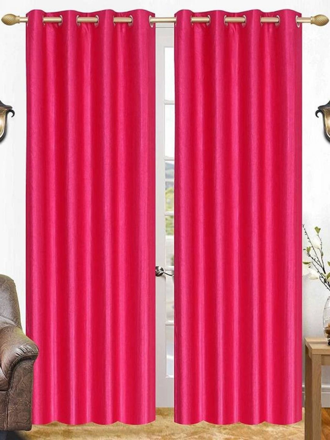 BELLA TRUE Pink 2 Pieces Ripple Fold Door Curtains-picture-33