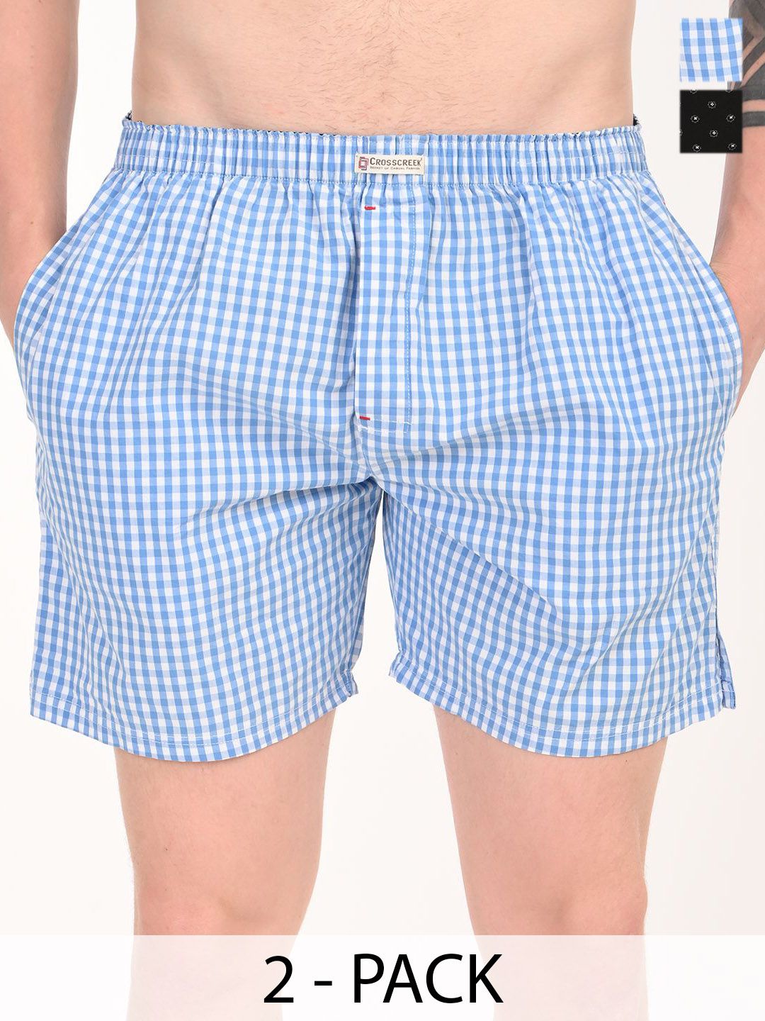 Crosscreek Men Pack Of 2 Printed Pure Cotton Boxers BXRC05U-picture-12