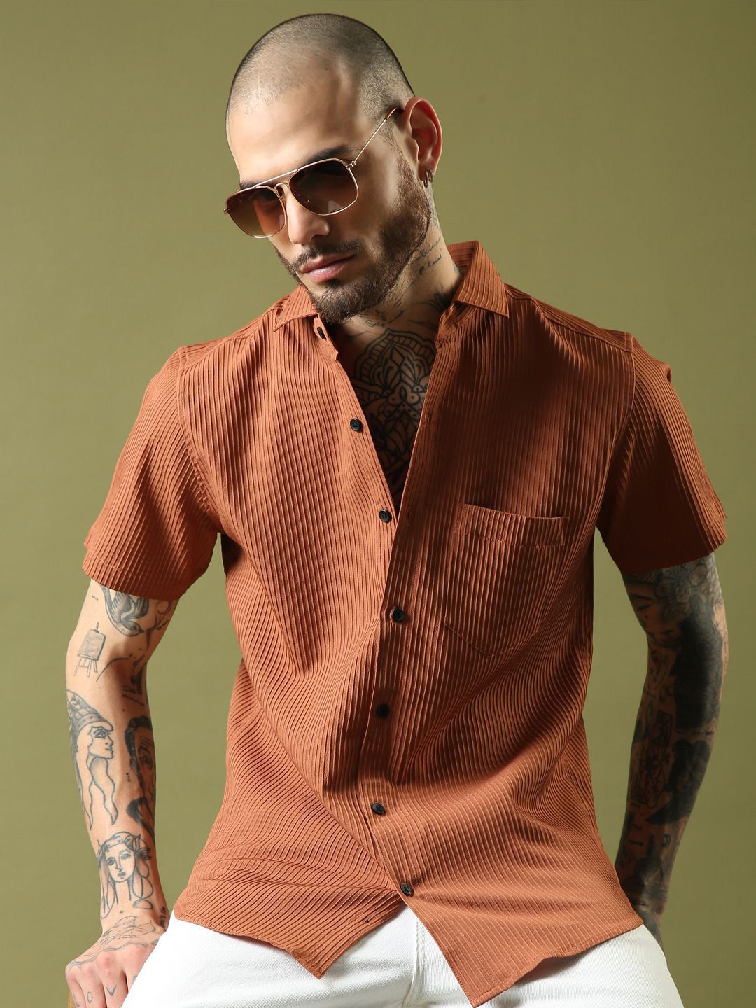 THE BEETEL HOUSE Men Relaxed Fit Spread Collar Casual Shirt-picture-17