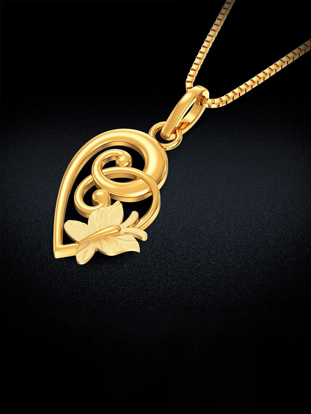 Joyalukkas Whimsical Women 22 Kt Heart Butterfly Gold Pendant-picture-12