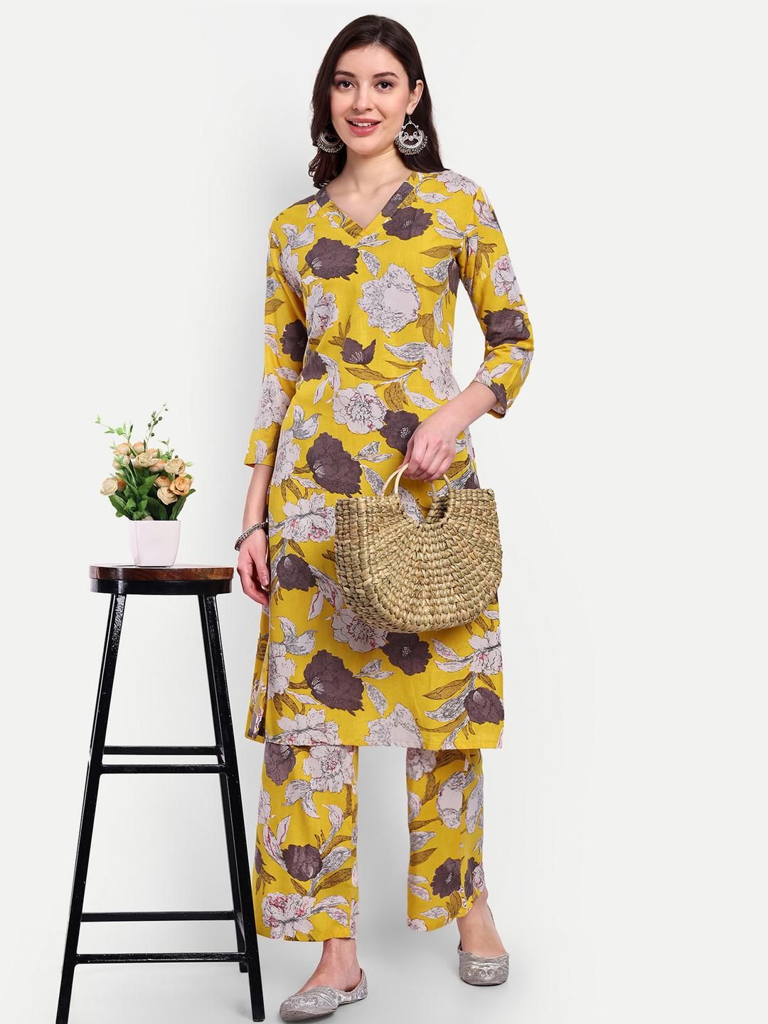 KARN KAWACH Women Yellow Kurta Sets