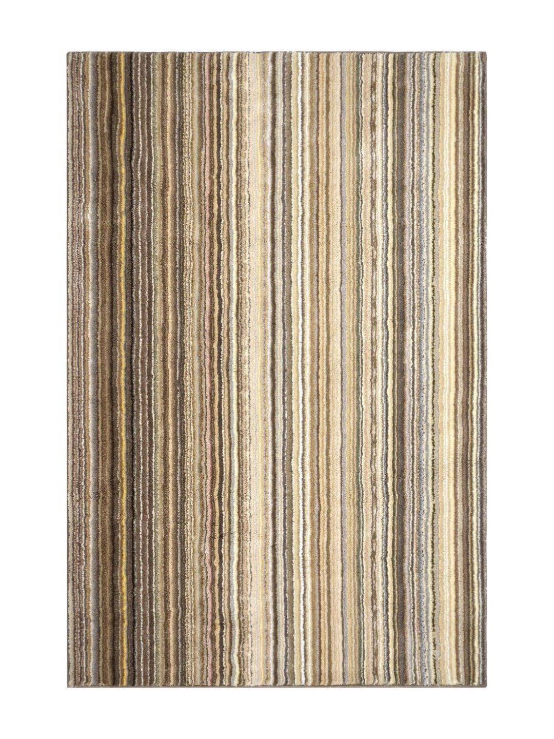 Saral Home Brown Striped Anti-Skid Microfiber Shaggy Carpet-picture-26