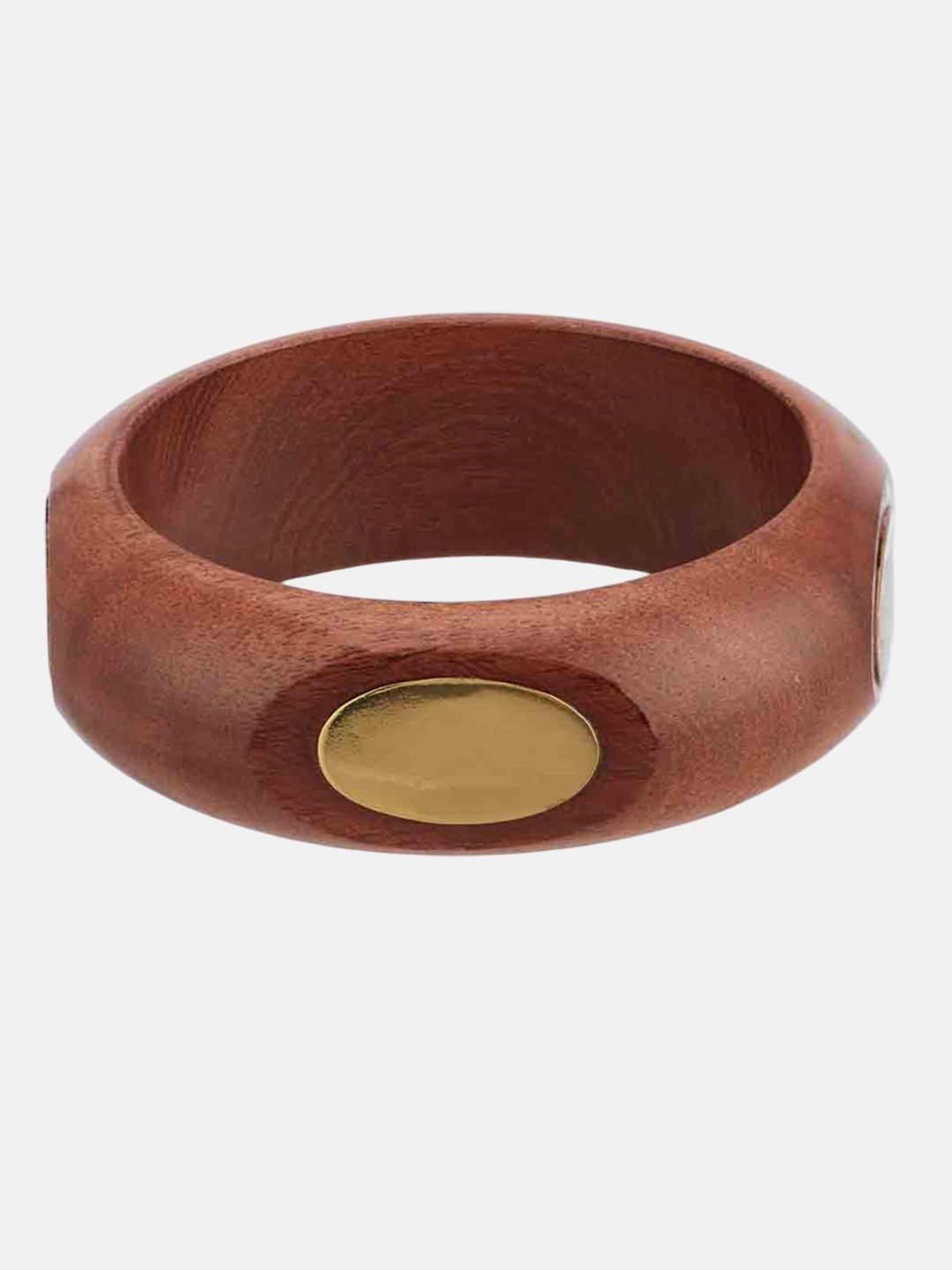ATIBELLE Set of 4 Gold-Plated Wooden Bangles