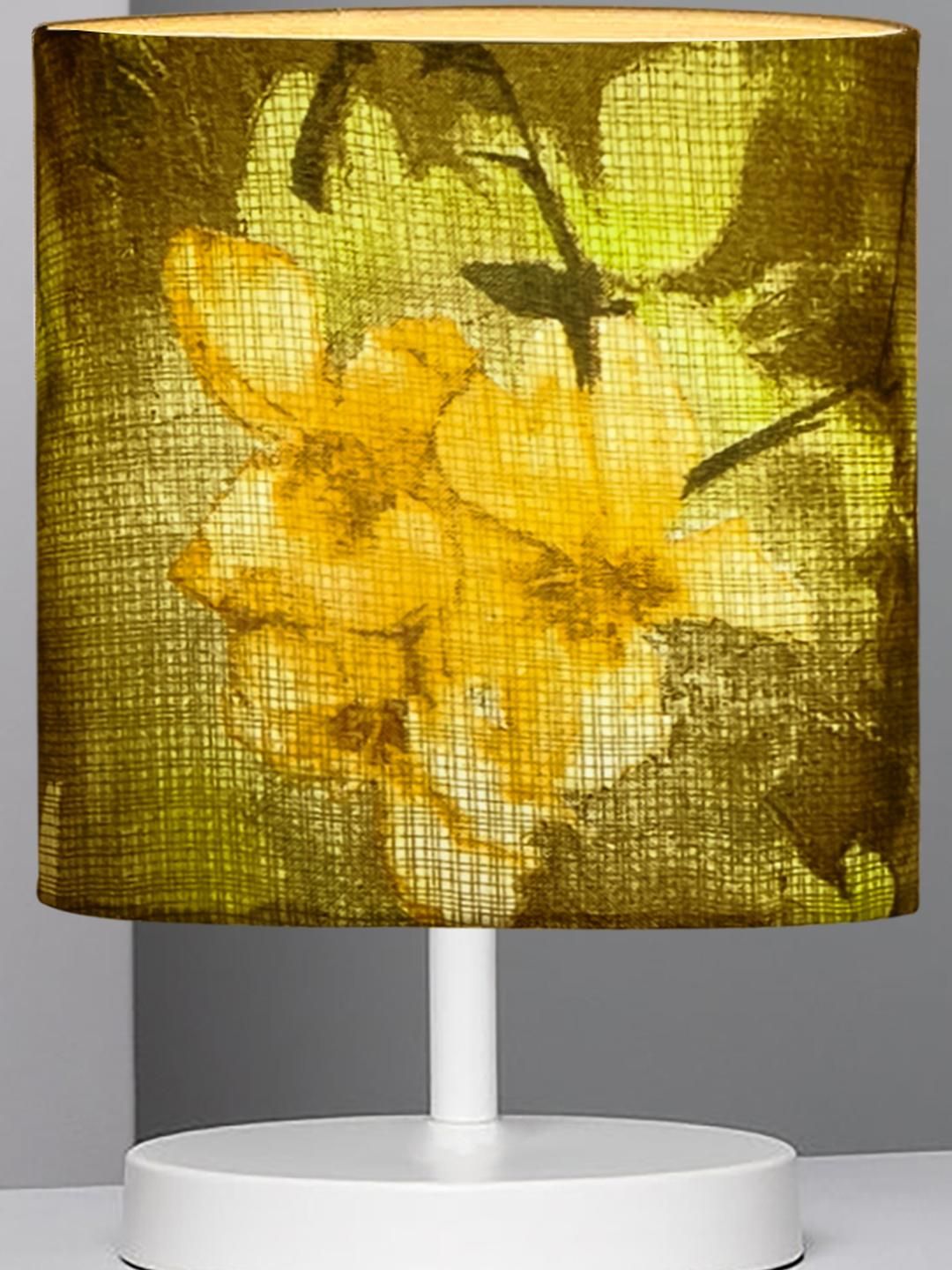 decorcity Bedside Table Lamp, LED Modern Nightstand Desk Lamp with Fabric Shade, Reading Nightstand Light Bedside Lamp for Bedroom, Living Room, Childrens Room, Office, White, Wild meadow-picture-34