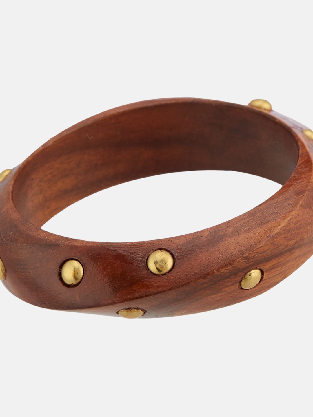 ATIBELLE Set of 4 Gold-Plated Wooden Bangles