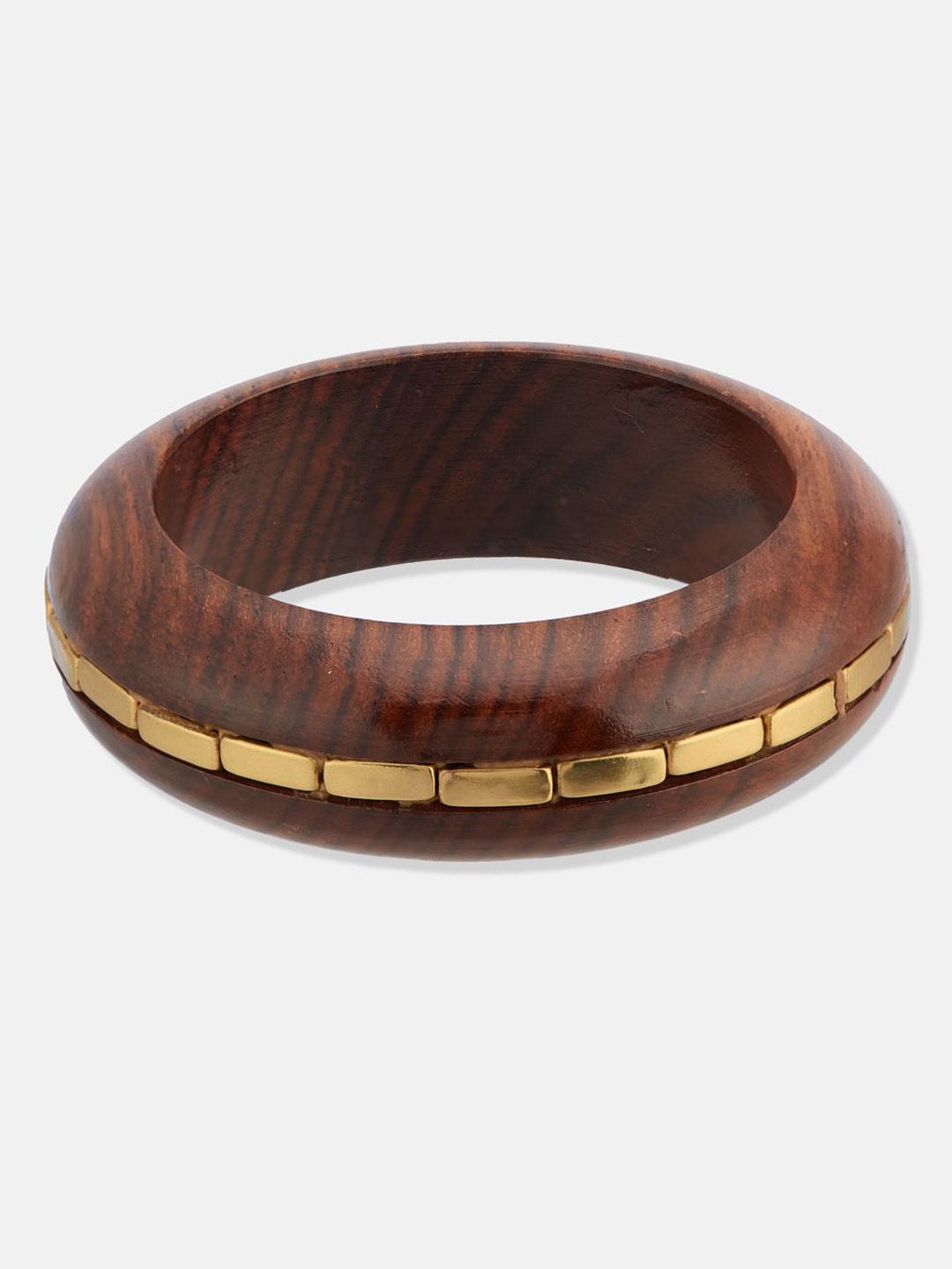 ATIBELLE Set of 3 Gold-Plated Wooden Bangles