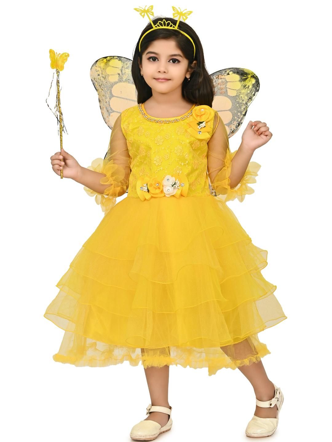 IKONIC FASHION Girls Yellow Dresses-picture-53