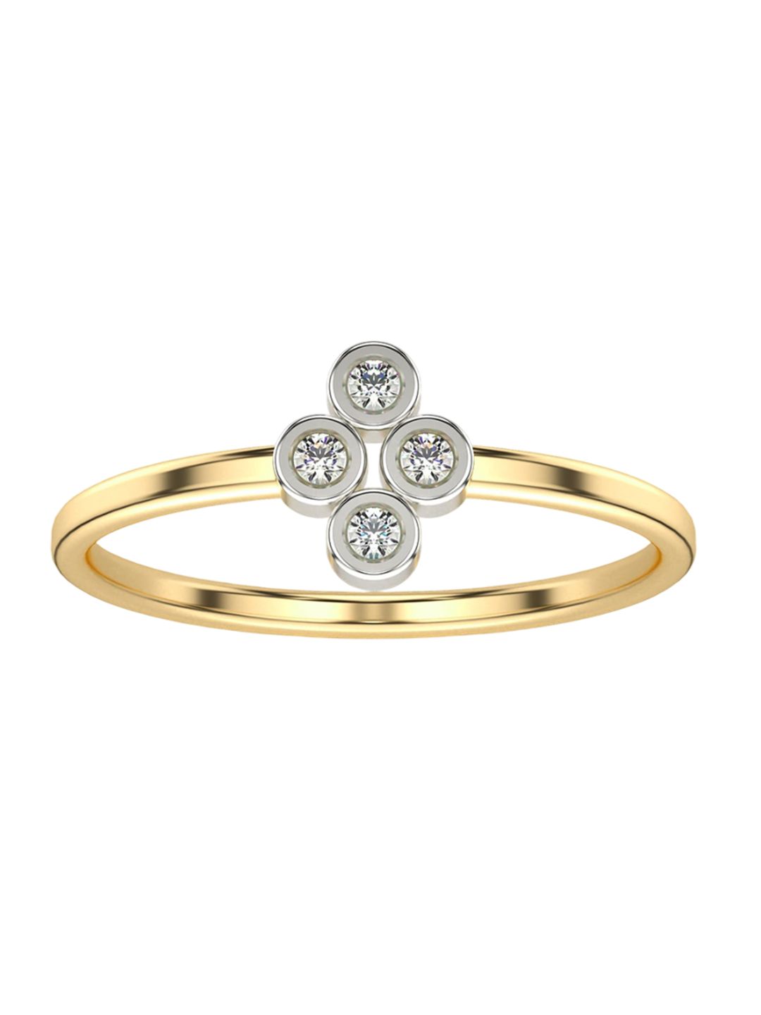VALANOVA Women Sterling Silver Plated Yellow Gold Certified Lab Grown Diamond 0.06cts Ring-picture-32