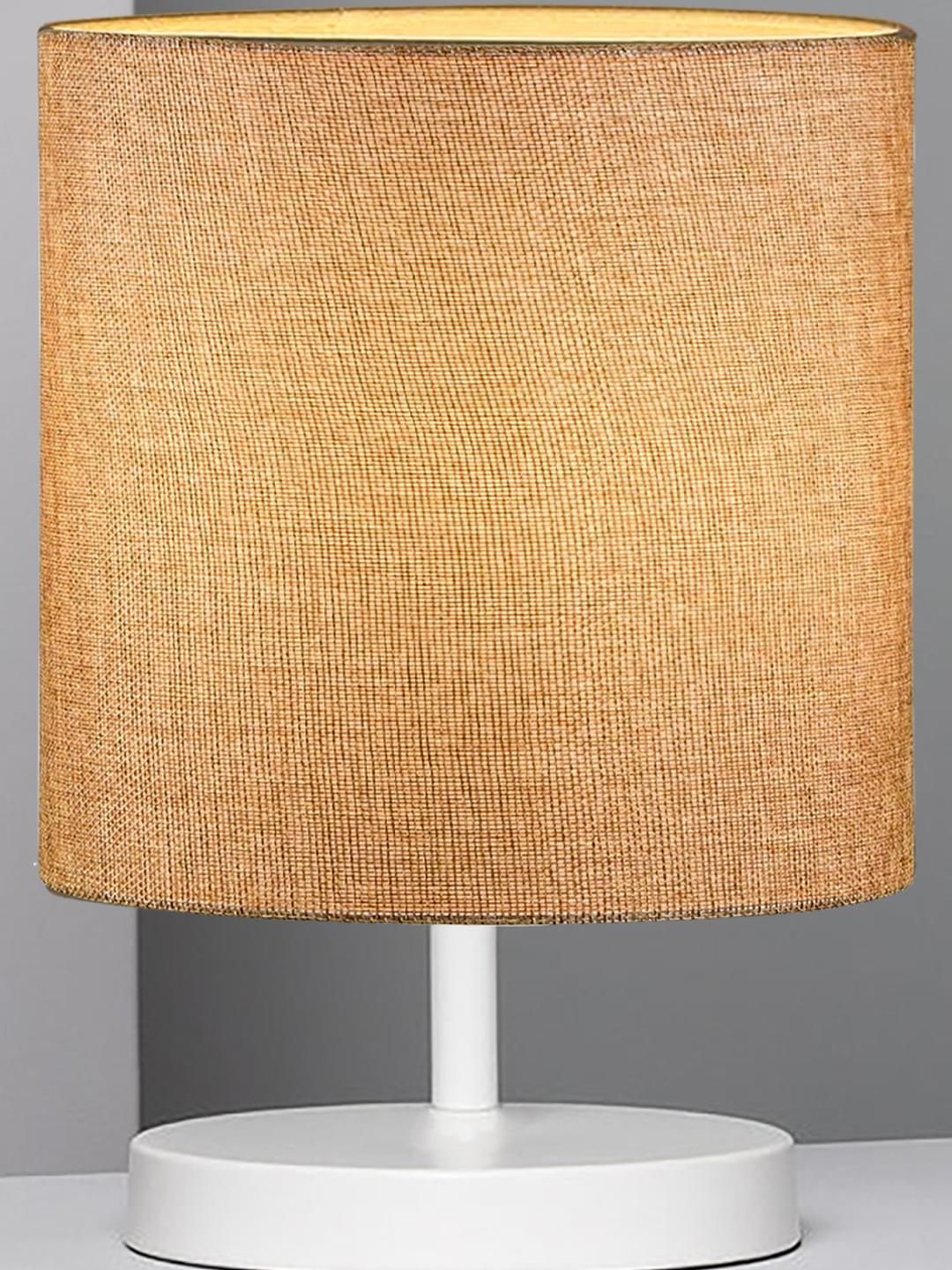 decorcity Bedside Table Lamp, LED Modern Nightstand Desk Lamp with Fabric Shade, Reading Nightstand Light Bedside Lamp for Bedroom, Living Room, Childrens Room, Office, White, Jute-picture-30