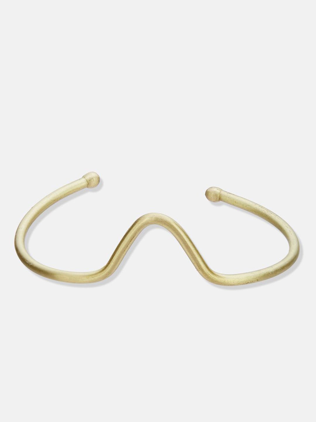 ATIBELLE Set Of 3 Gold-Plated Beaded & Round-Square Twisted Shaped Wooden Bangles