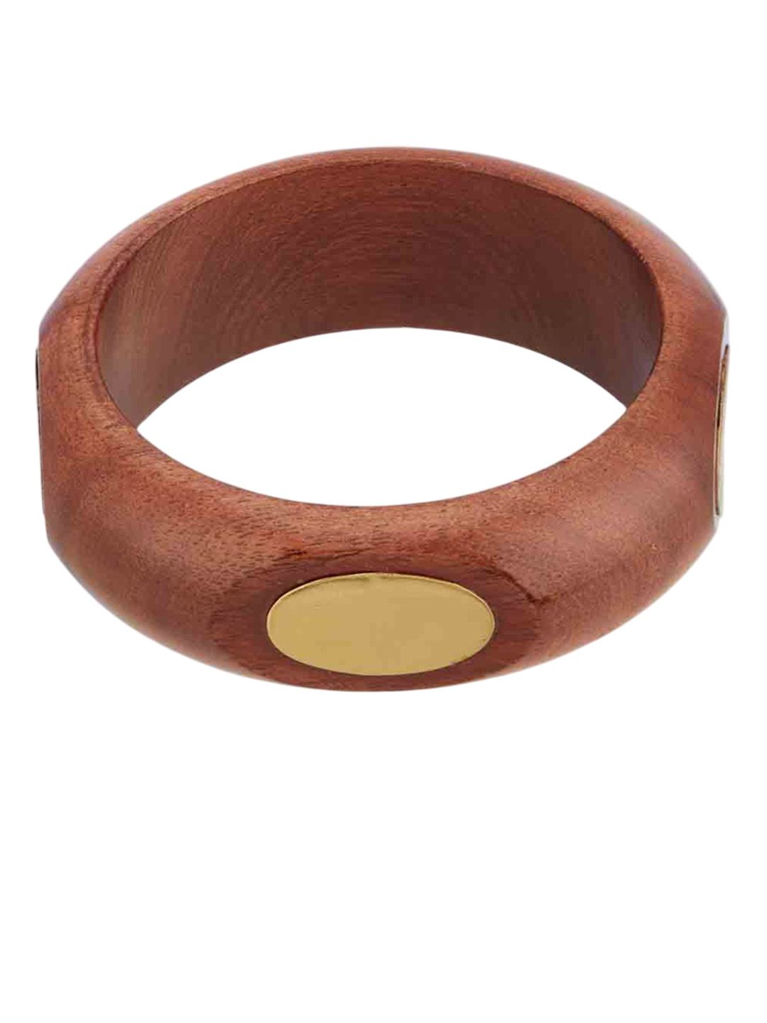 ATIBELLE Set of 4 Gold-Plated Wooden Bangles
