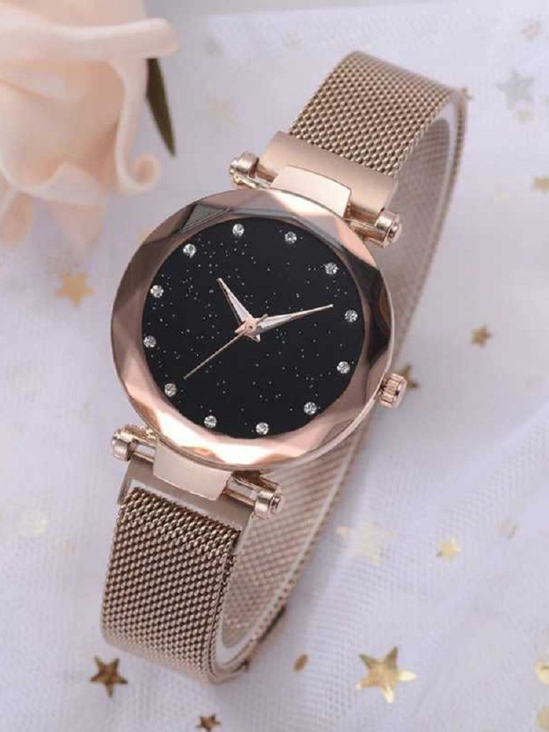 SELLORIA Women Dial & Stainless Steel Bracelet Style Straps Analogue Watch 12Diamnd_ RoseGold_Magnet-picture-14