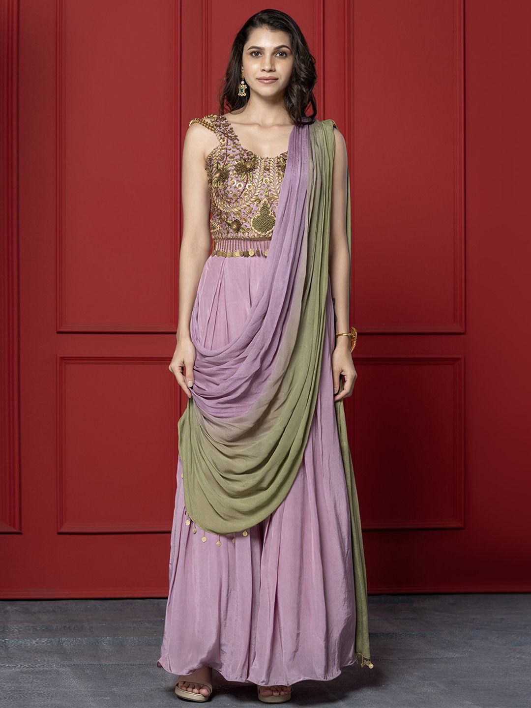 GloballyRonakRBafna Pure Chiffon Ready to Wear Saree-picture-9