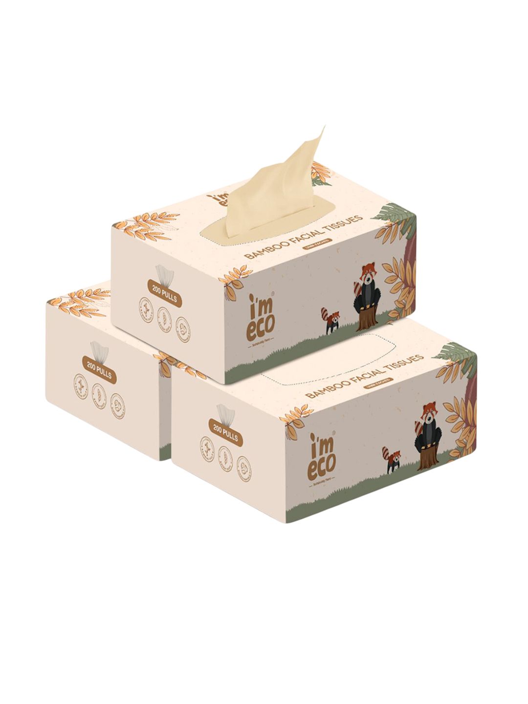IMECO Set Of 3 Soft & Highly Absorbent 2-Ply Bamboo Facial Tissue - 200 Pulls Each-image-39
