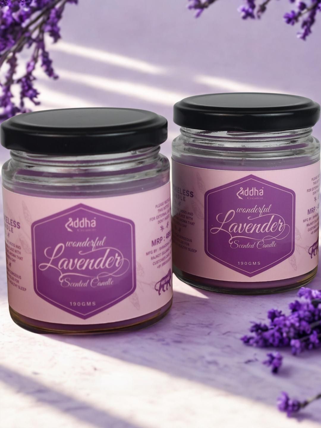 Shraddha Creation Set of 2 Pure Soy Wax Scented Jar Candles-picture-19