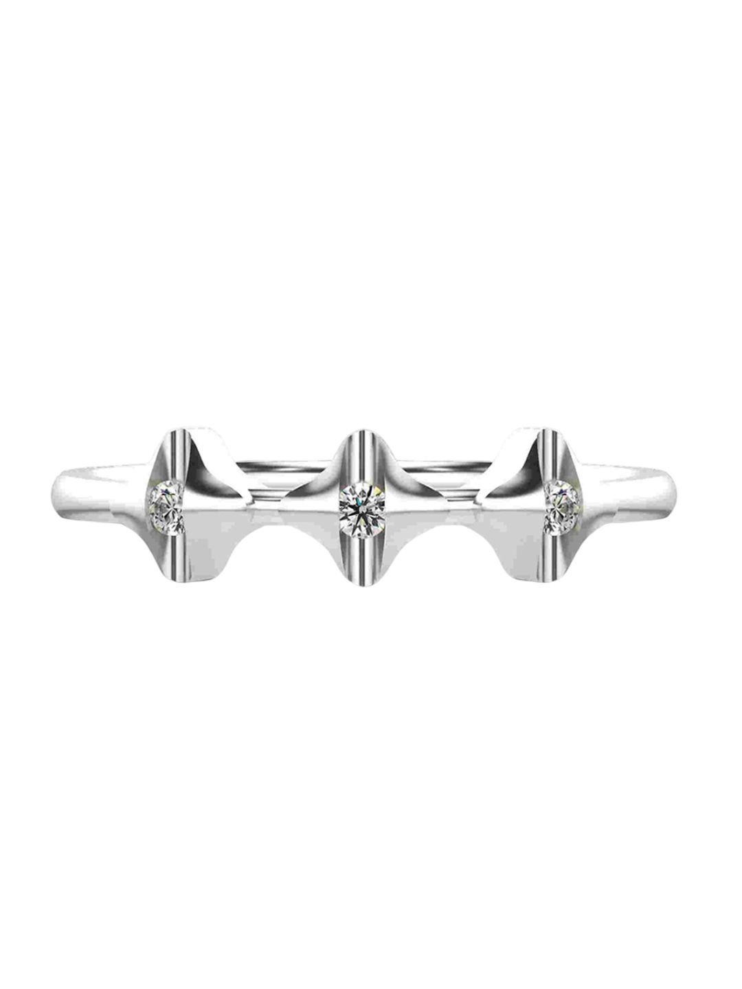 VALANOVA Women Sterling Silver Plated with Certified Lab Grown Diamond Ring 0.07cts-picture-20