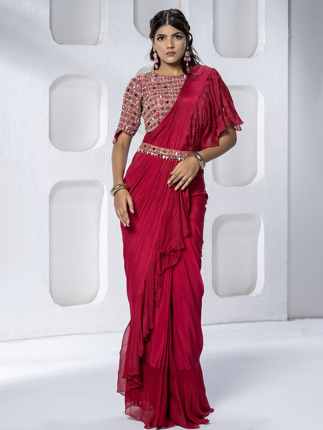 GloballyRonakRBafna Pure Chiffon Ready to Wear Saree-picture-27