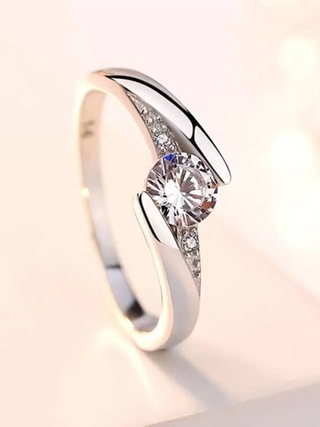 kazare Rhodium-Plated Stone-Studded Finger Rings-picture-54