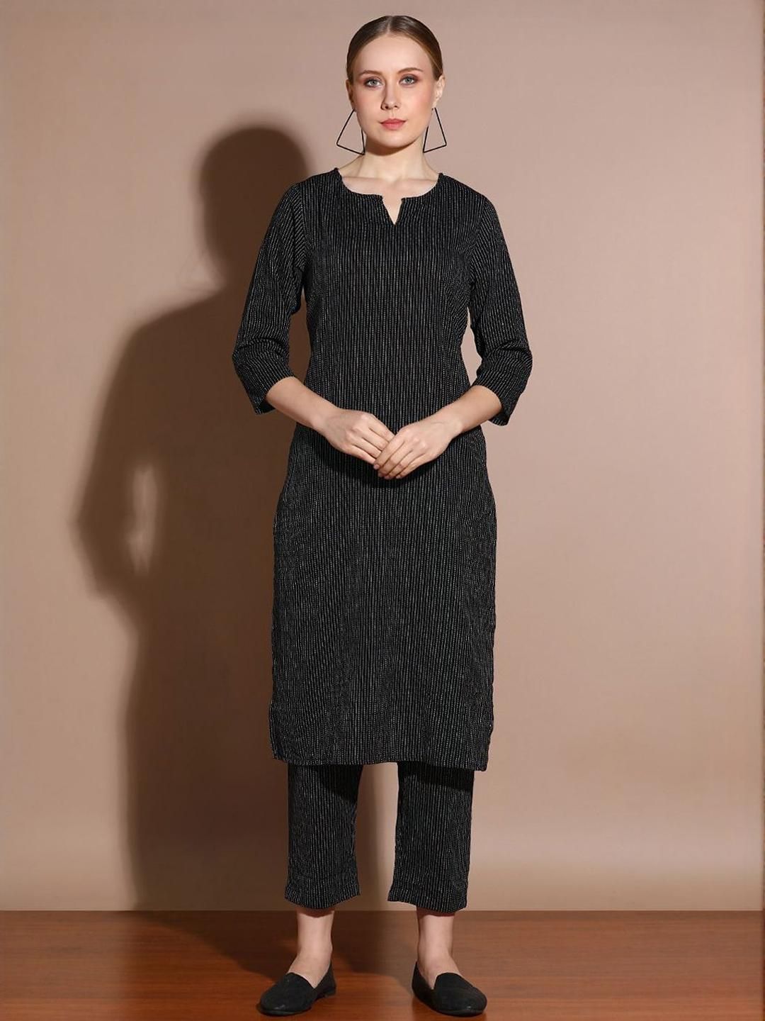 KARN KAWACH Women Black Kurta Sets