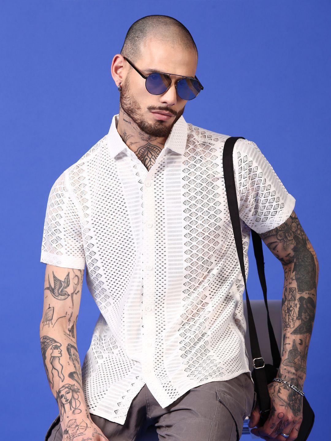 THE BEETEL HOUSE Men Textured Self Design Relaxed Regular Shirt-picture-13