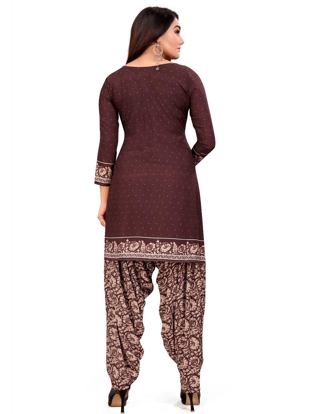 Unstitched Printed Cotton Blend Kurta & Patiyala Dress Material with Dupatta-image-32