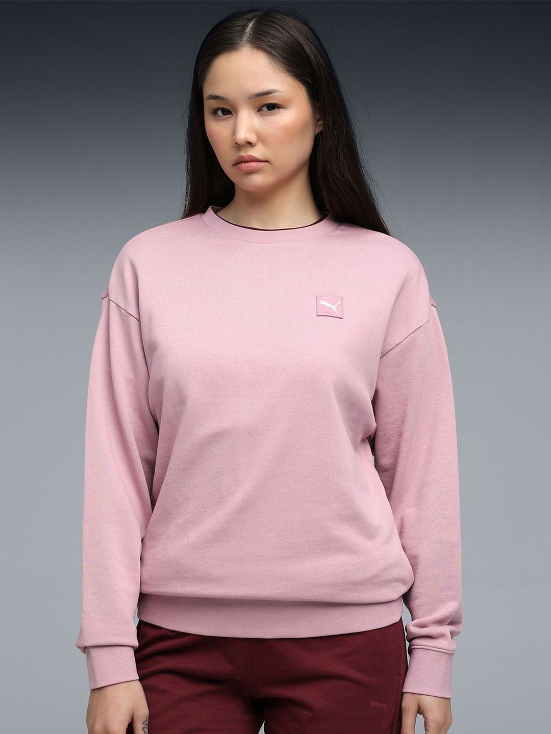 Puma Essentials Elevated Women Comfort Crew Neck Ribbed Pullover Cotton Sweatshirt-picture-37