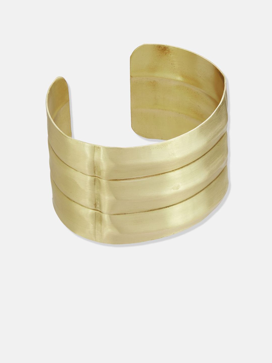 ATIBELLE Set Of 3 Gold-Plated Beaded & Twisted Shaped Wooden Bangles