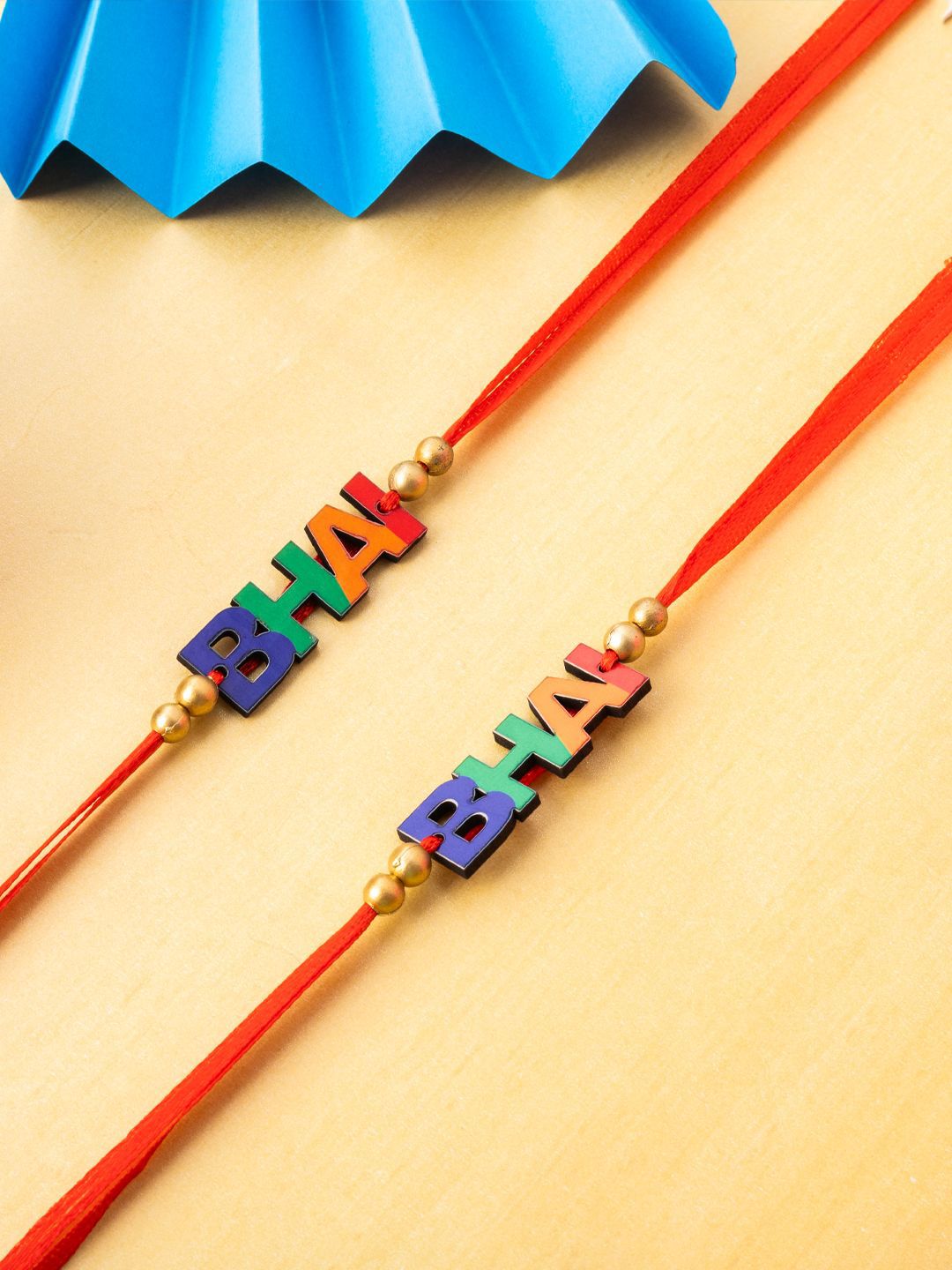PANASH Kids Set Of 2 Artificial Beaded Thread Rakhis With Roli Chawal-picture-36