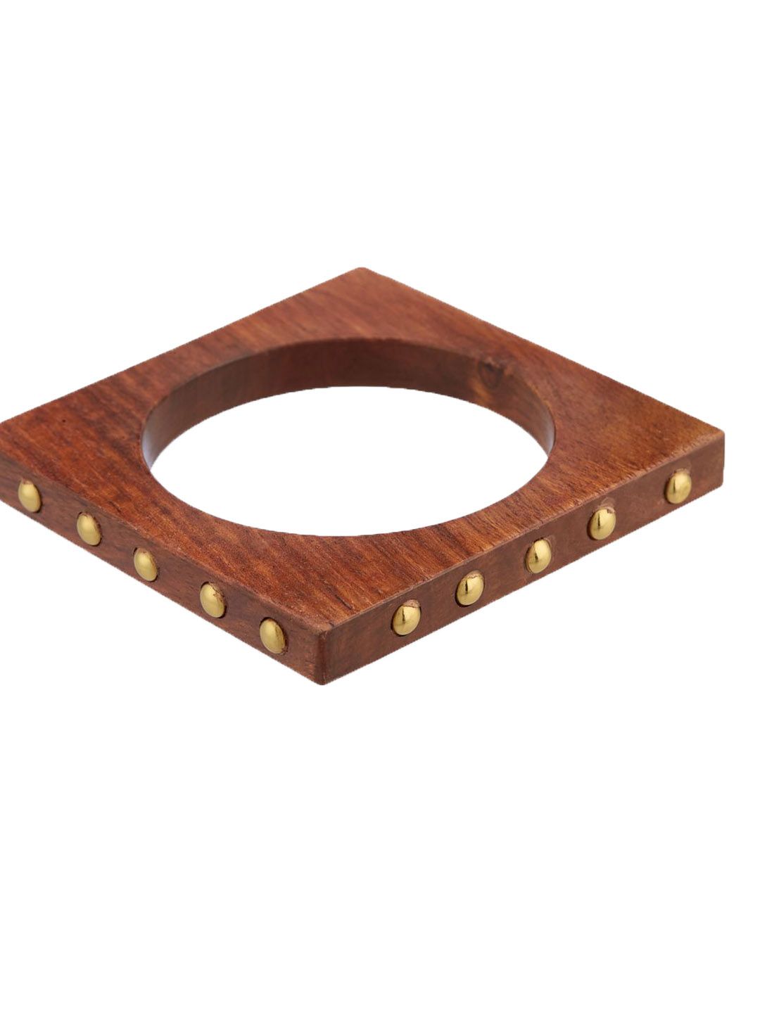 ATIBELLE Set of 2 Gold-Plated Wooden Bangles
