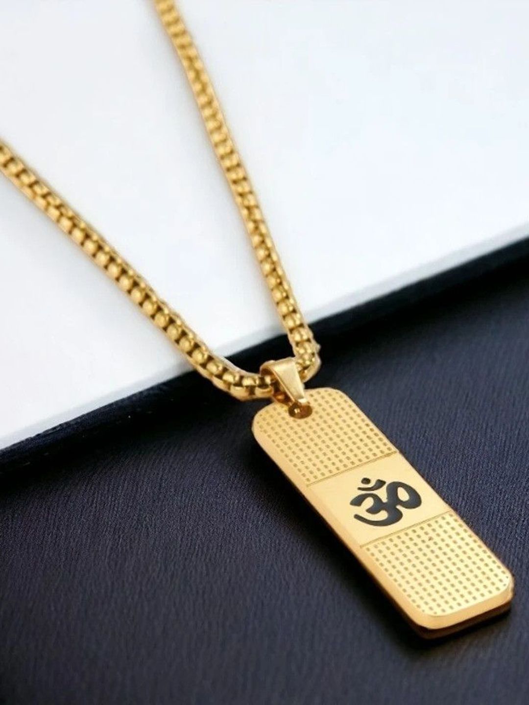 The Roadster Lifestyle Co. Men Gold-Plated Square Shaped Pendant-picture-14