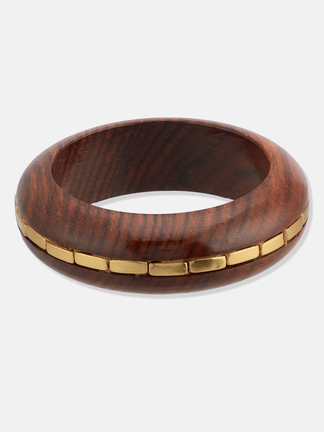 ATIBELLE Set Of 4 Gold-Plated Wooden Bangles