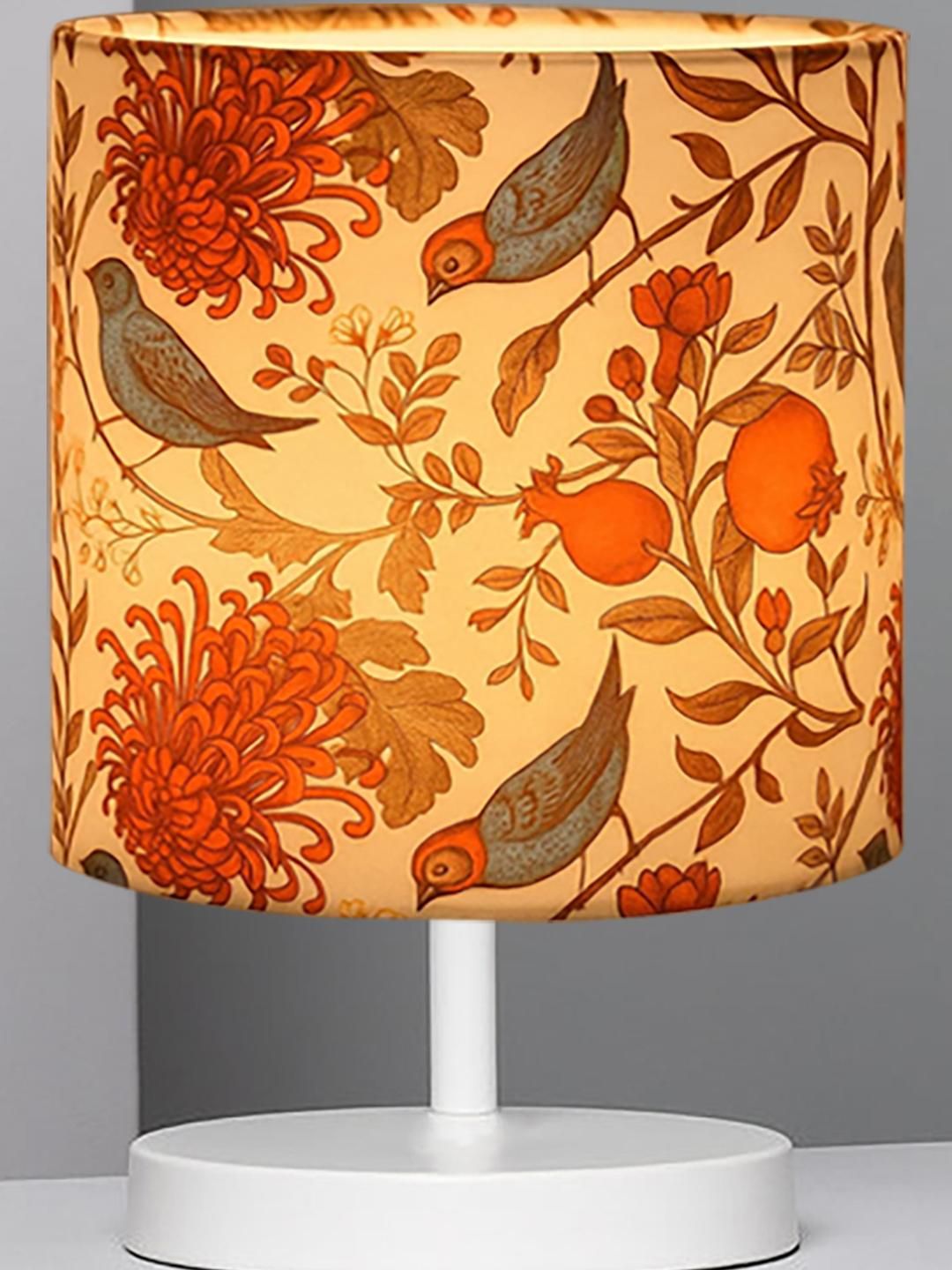decorcity Bedside Table Lamp, LED Modern Nightstand Desk Lamp with Fabric Shade, Reading Nightstand Light Bedside Lamp for Bedroom, Living Room, Childrens Room, Office, White, Bird-picture-20