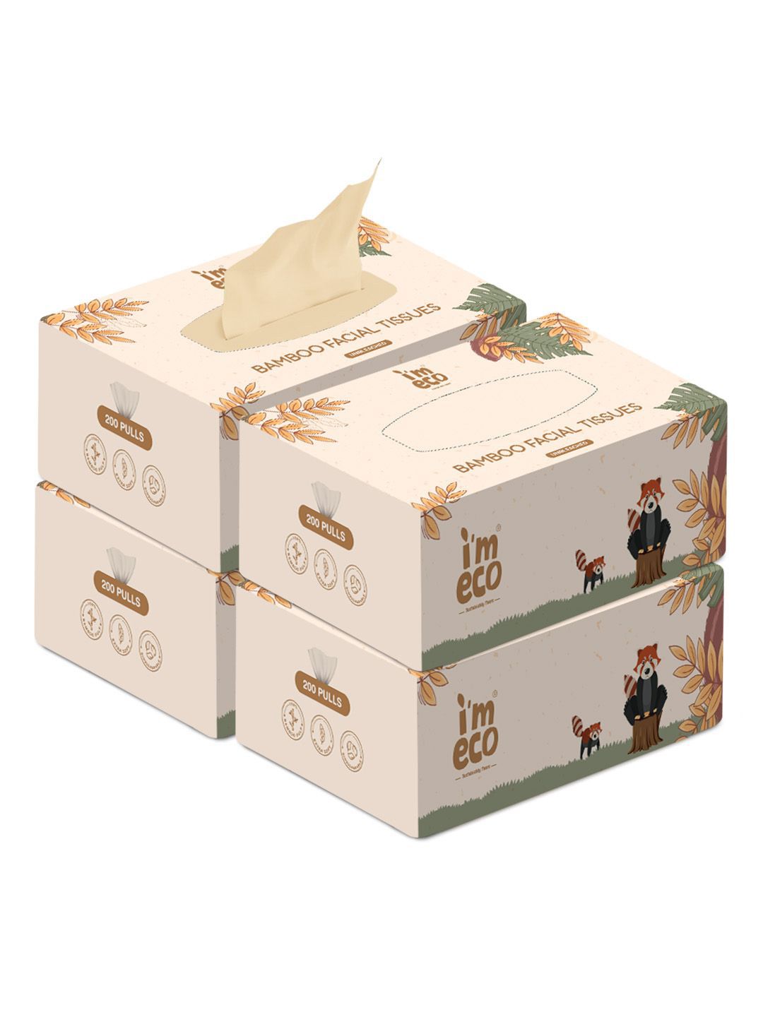IMECO Set Of 4 Soft & Highly Absorbent 2-Ply Bamboo Facial Tissue - 200 Pulls Each-picture-27