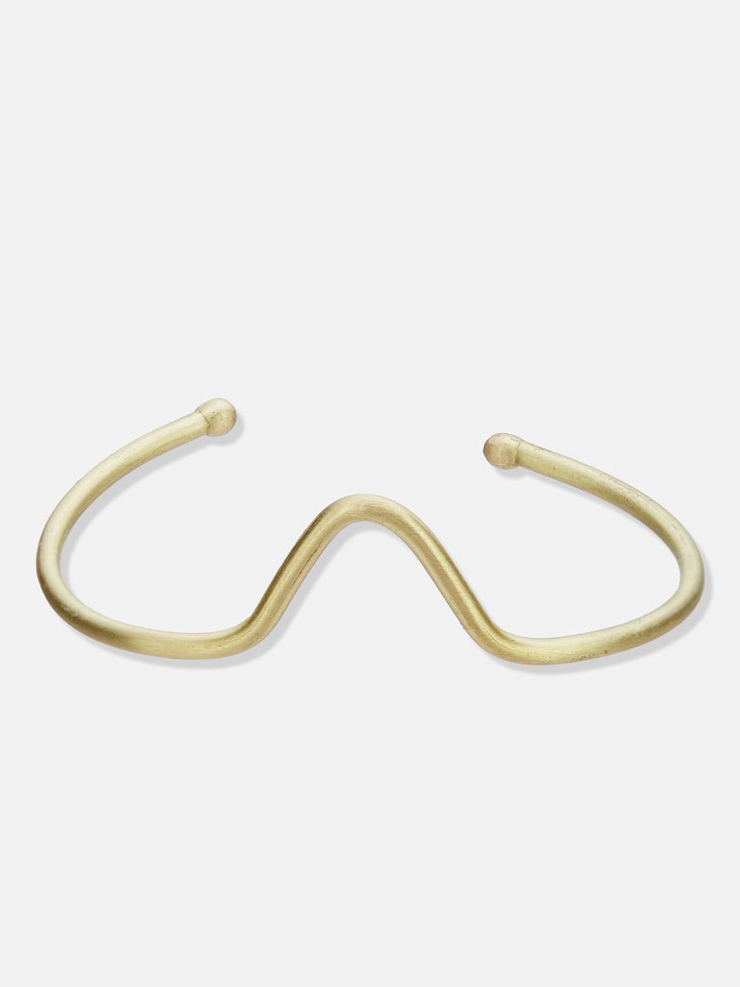 ATIBELLE Set Of 2 Gold-Plated Beaded & Round-Square Twisted Shaped Wooden Bangles