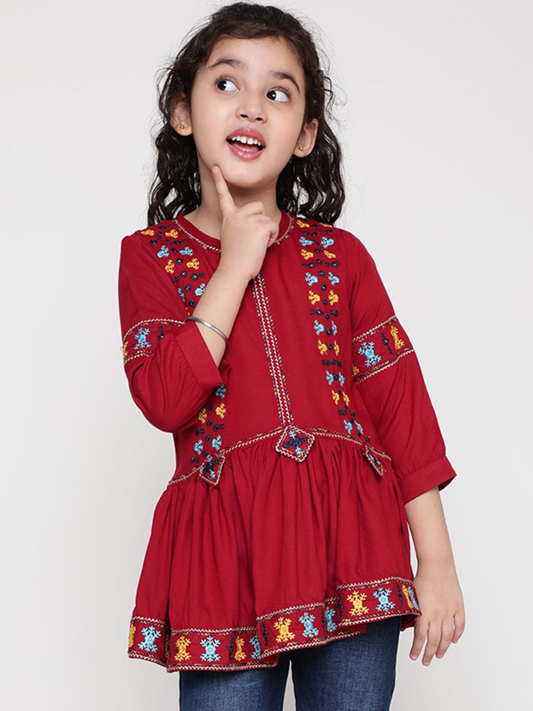 Miss & Chief Floral Embroidered Top