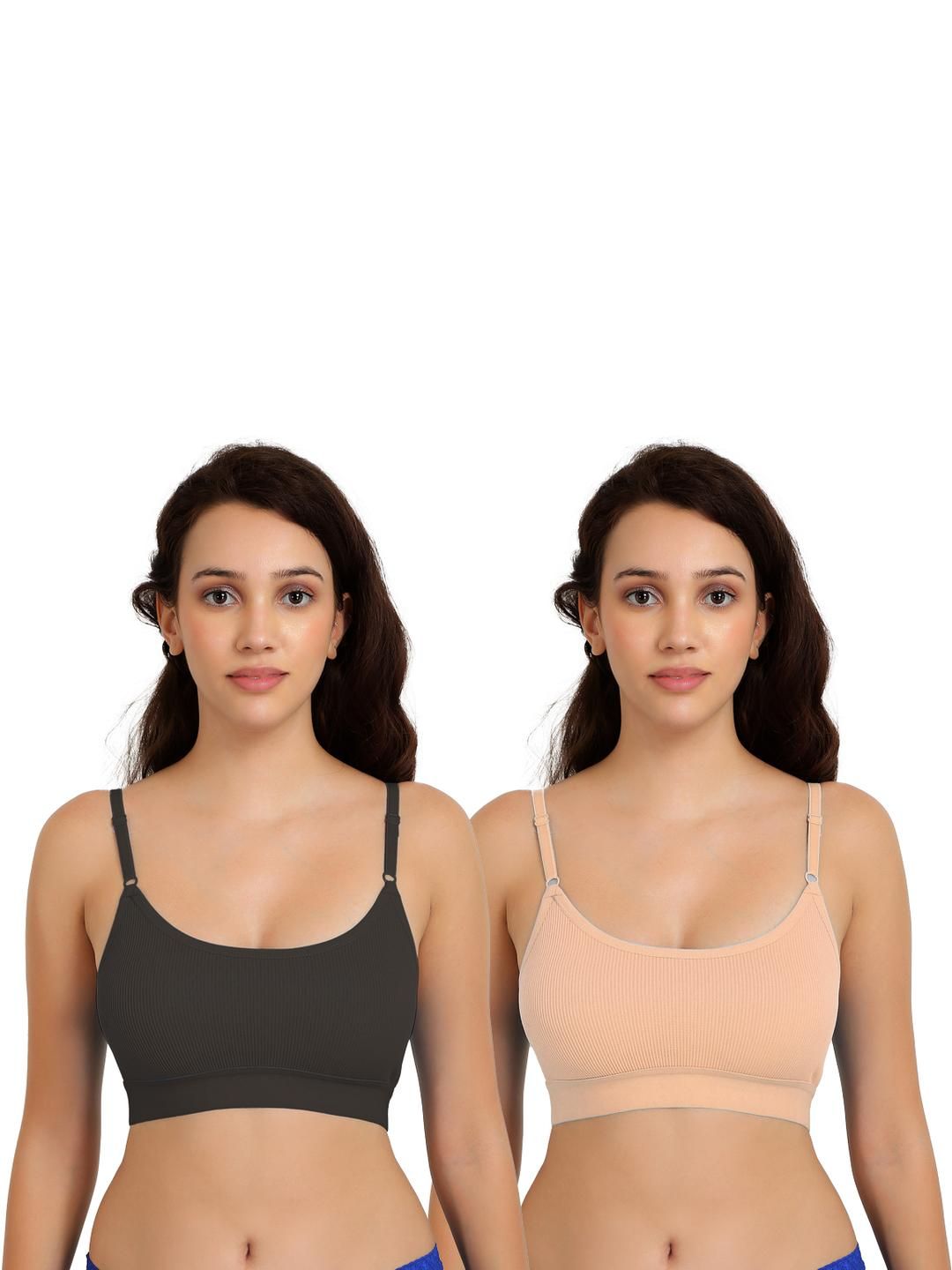 samvar Women Cotton Black,Brown Non Padded Non-Wired Lingerie Bra Sport wear Gym Crop Tank Top-picture-10