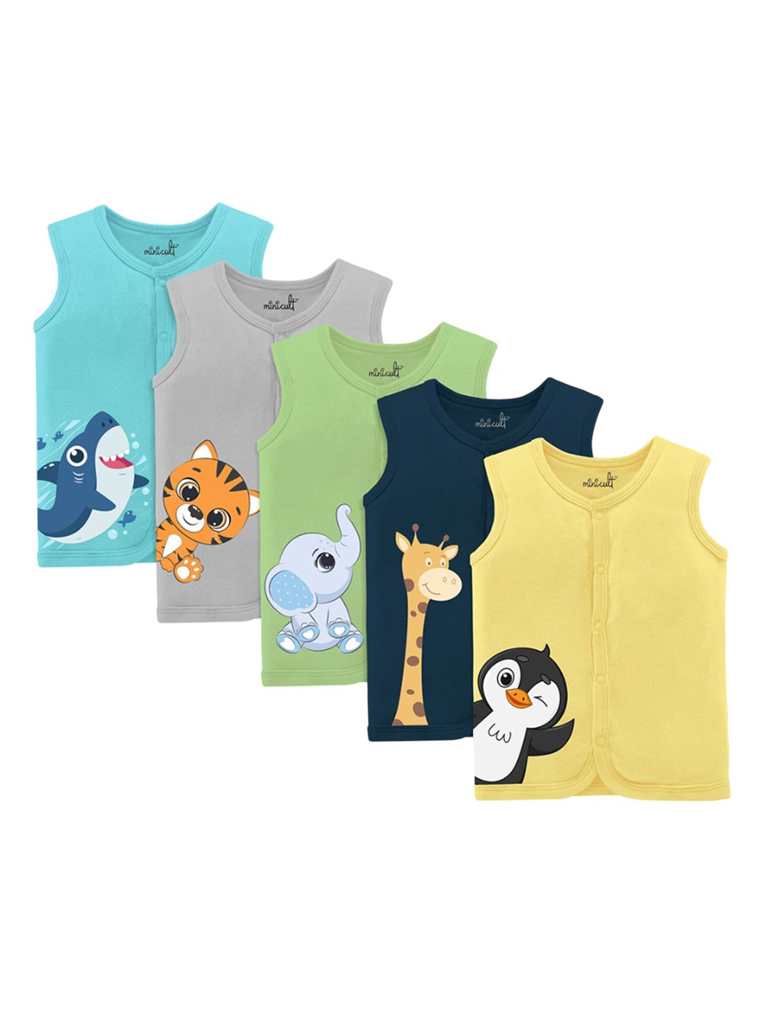 x2o Kids Pack Of 5 Printed Cotton Jhabla-picture-44