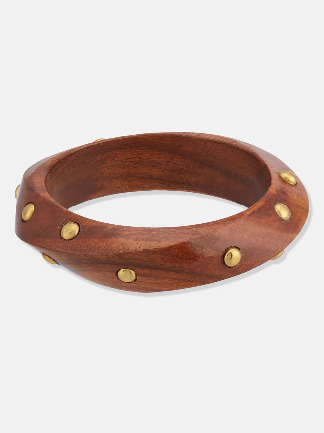 ATIBELLE Set Of 2 Gold-Plated Wooden Bangles