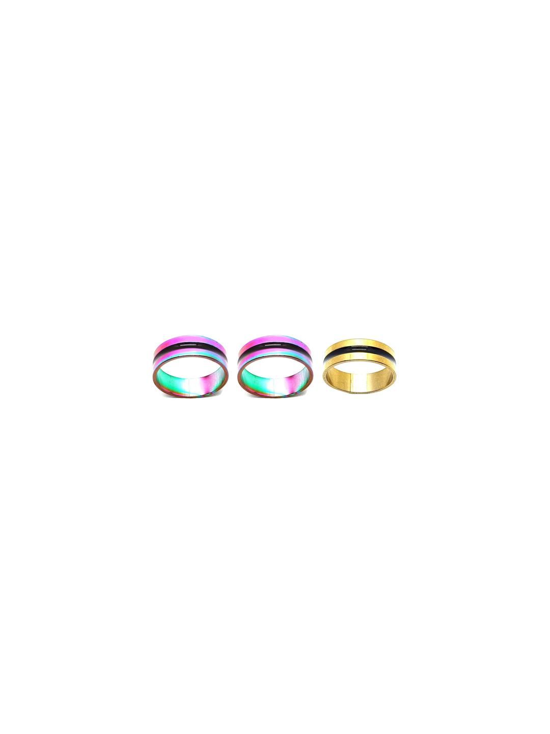 Dynamic Retail Global Set of 3 Rings for Men & Women, Multicolor-Gold Alloy Ring ()-picture-28