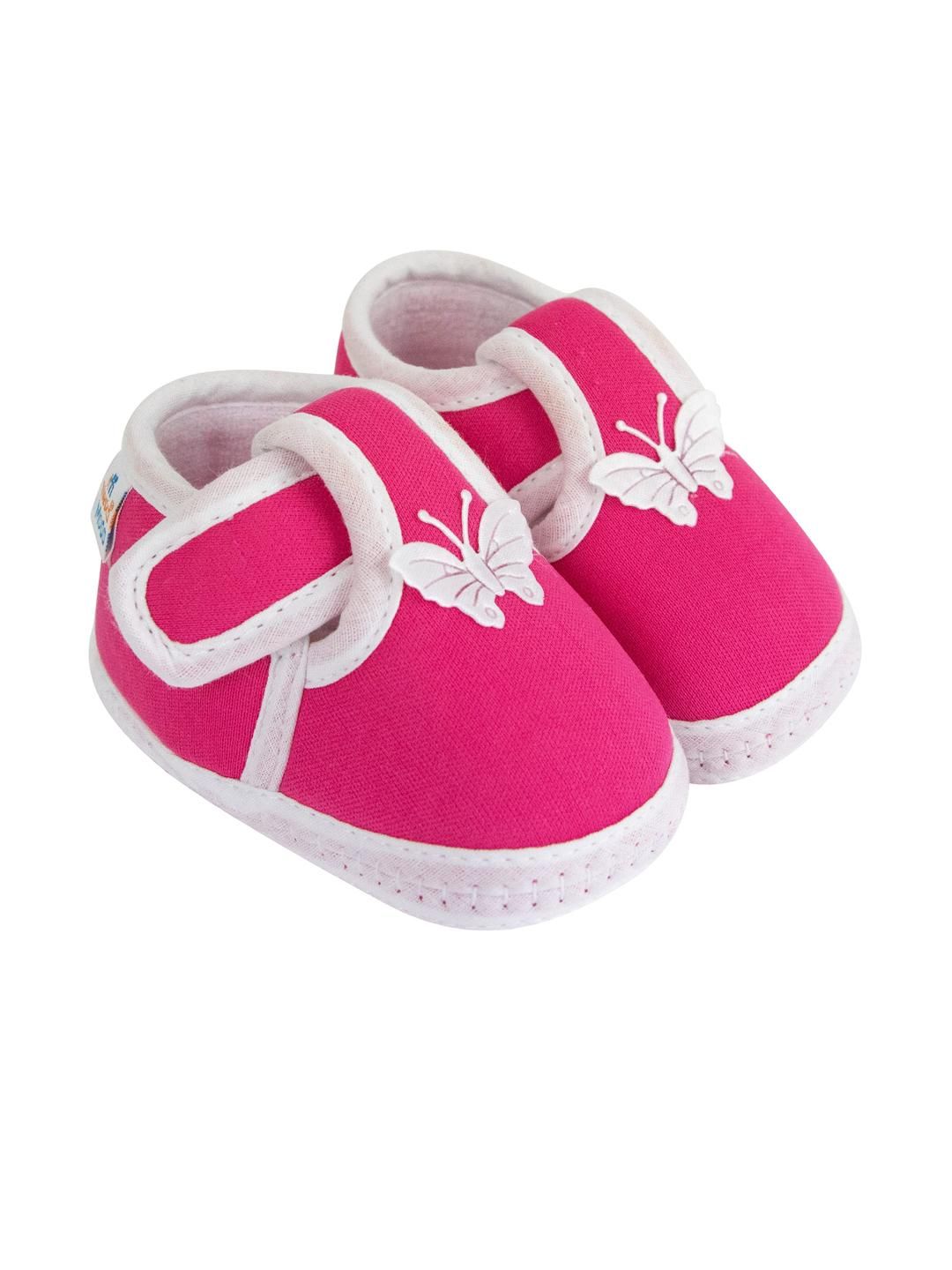 Neska Moda 3 To 12 Months Baby Boys & Baby Girls Cute Soft Cotton Pre-Walker Butterfly Booties (Toe to Heel Length - 11 cm, Red)-picture-26