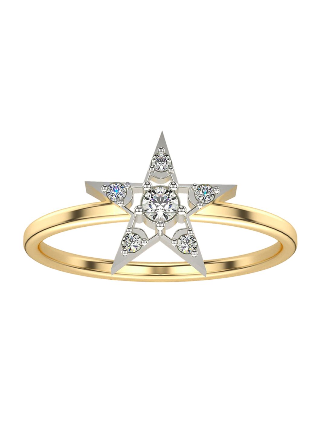 VALANOVA Women Sterling Silver Plated18Kt Gold Diamond Ring-picture-16