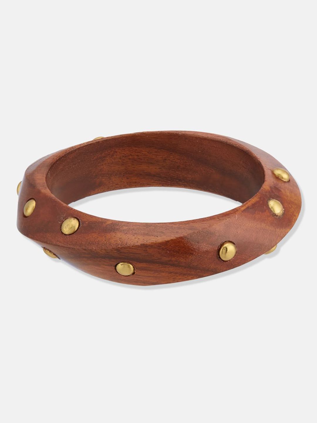 ATIBELLE Set Of 4 Gold-Plated Wooden Bangles