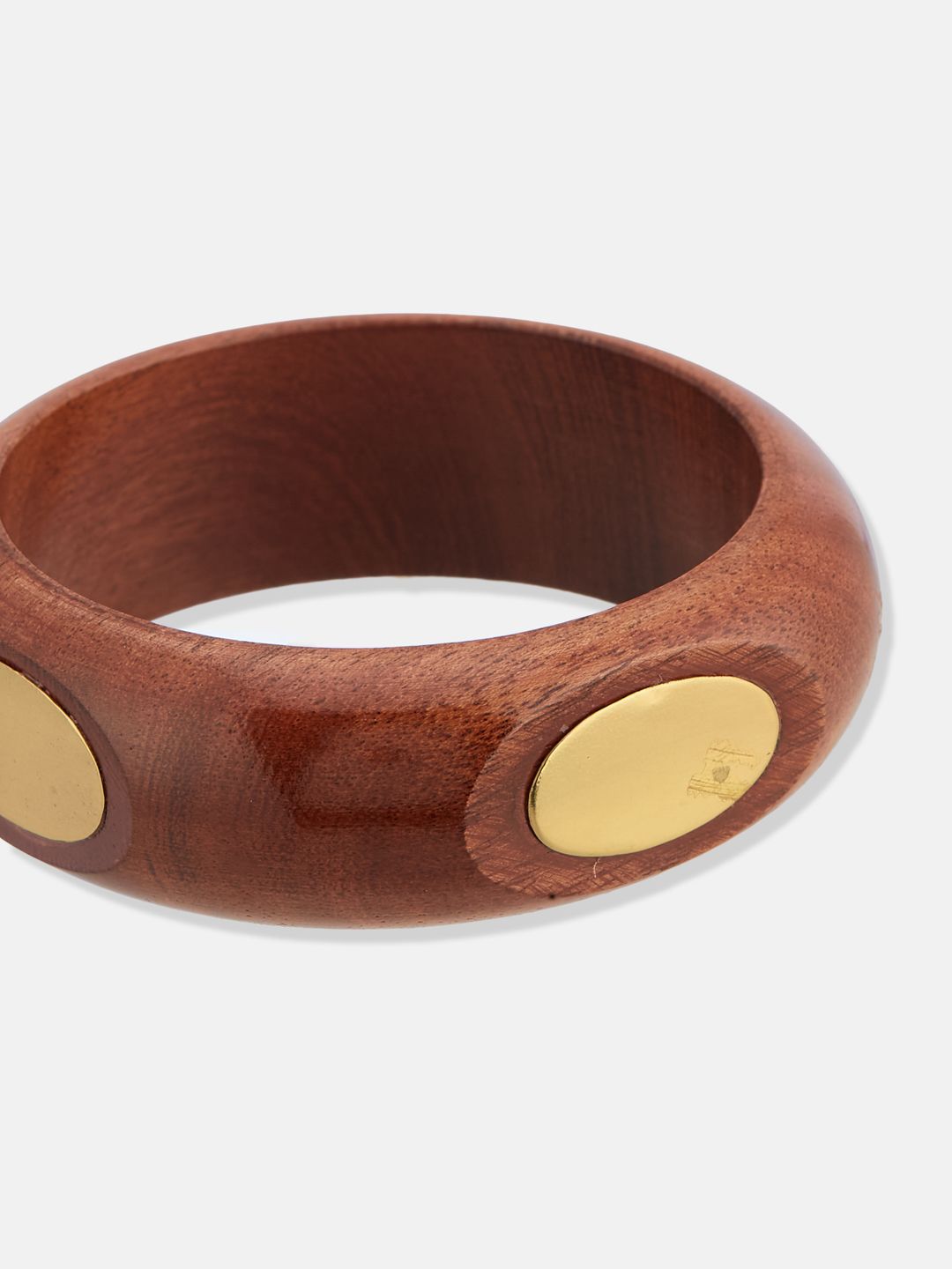 ATIBELLE Set of 2 Gold-Plated Wooden Bangles