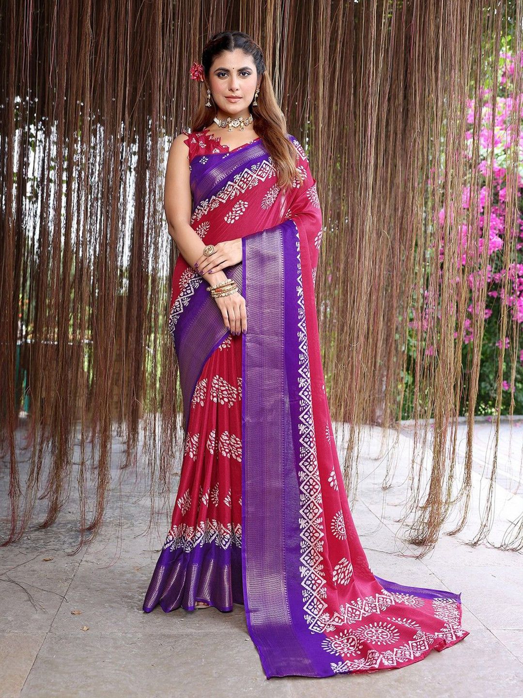 KALINI Ethnic Motifs Printed Saree-image-5